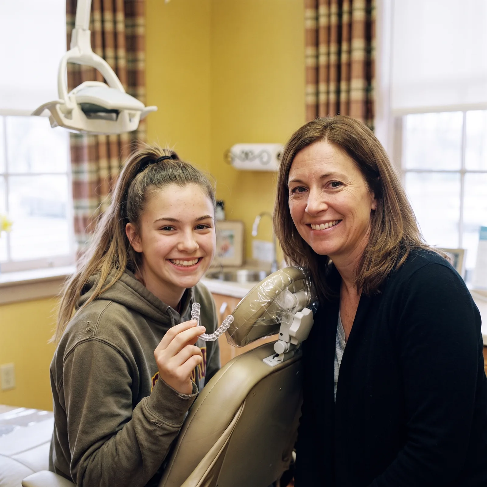A smiling patient in a treatment room at Southern York Smile Care