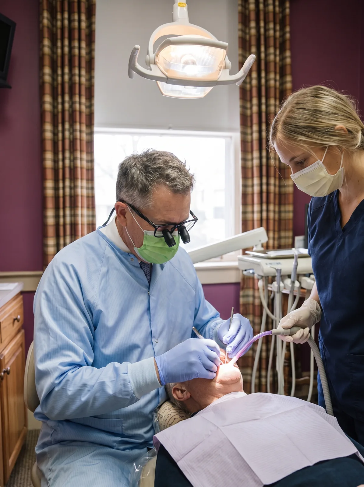 Dr. Haywood and Madi Backel treating a patient