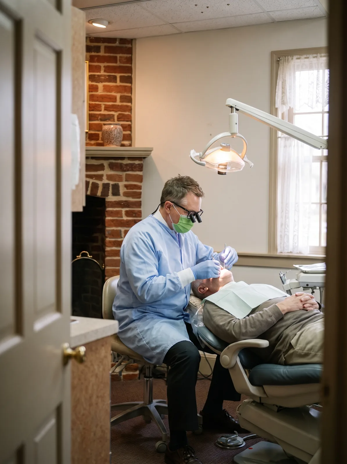 Dr. Steven Haywood treating a patient in Shrewsbury, PA
