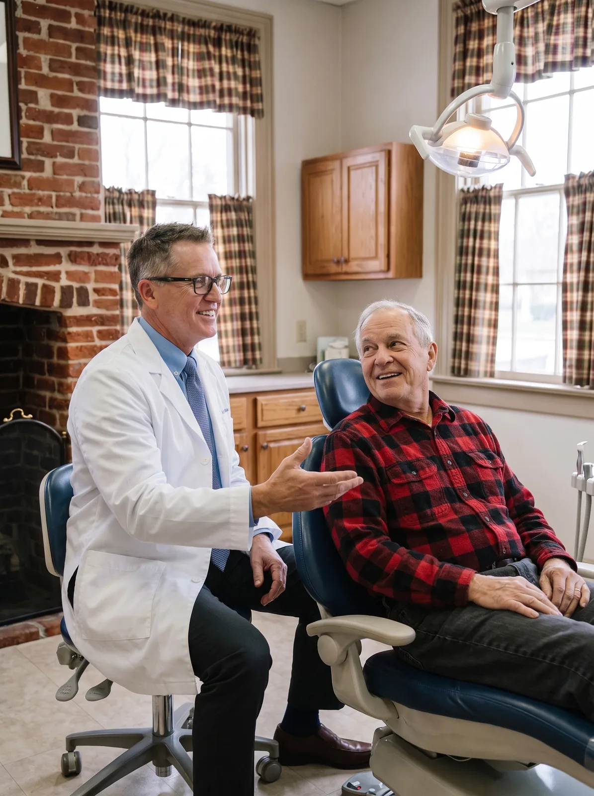 Dr. Steven Haywood talking with a patient