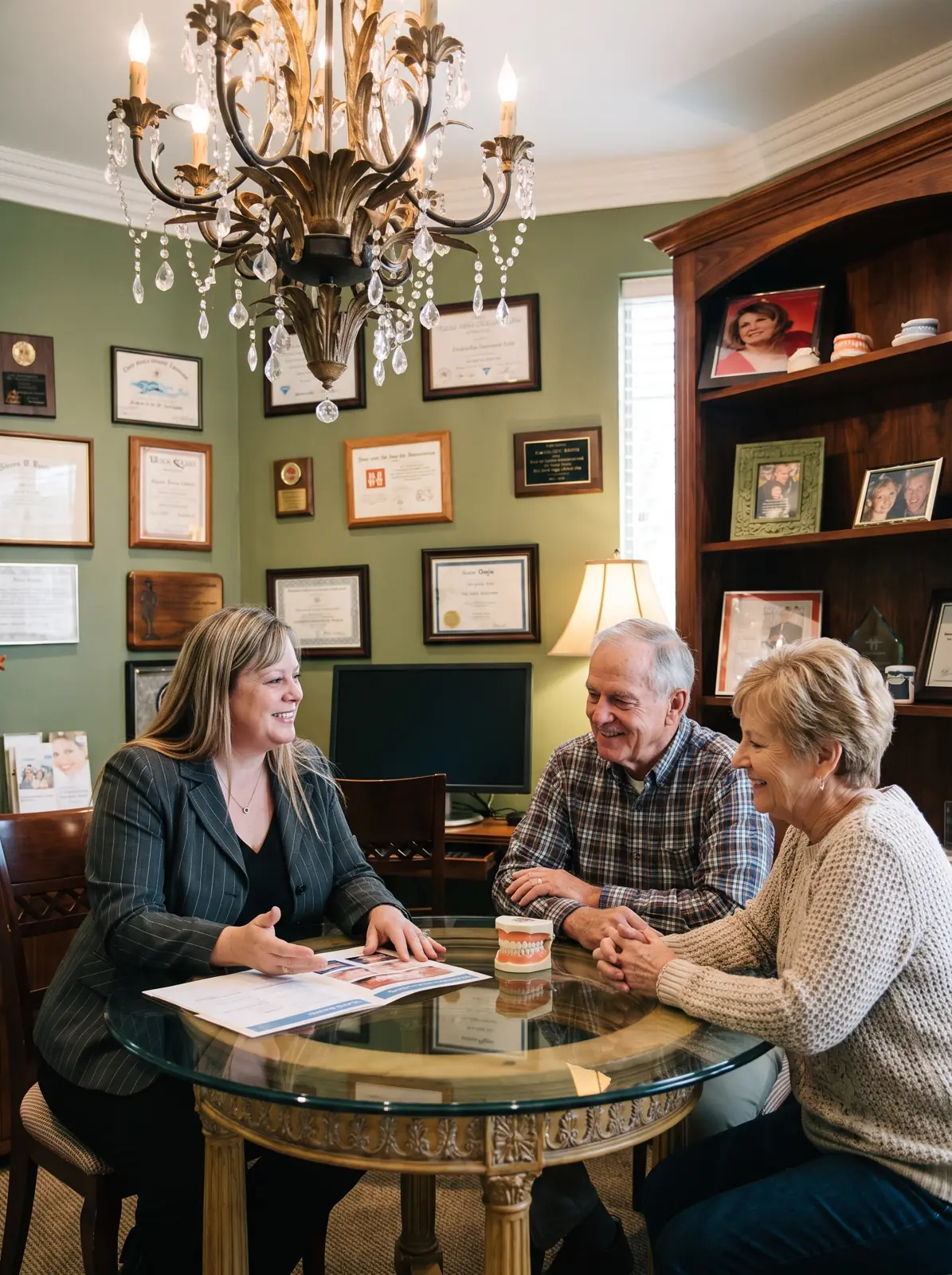 Kelley Fisher in a consultation with a patient