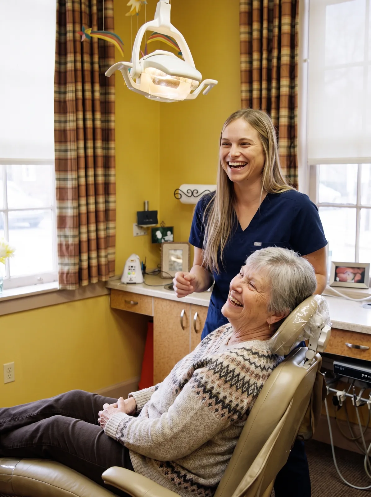 Madi Backel laughing with a patient
