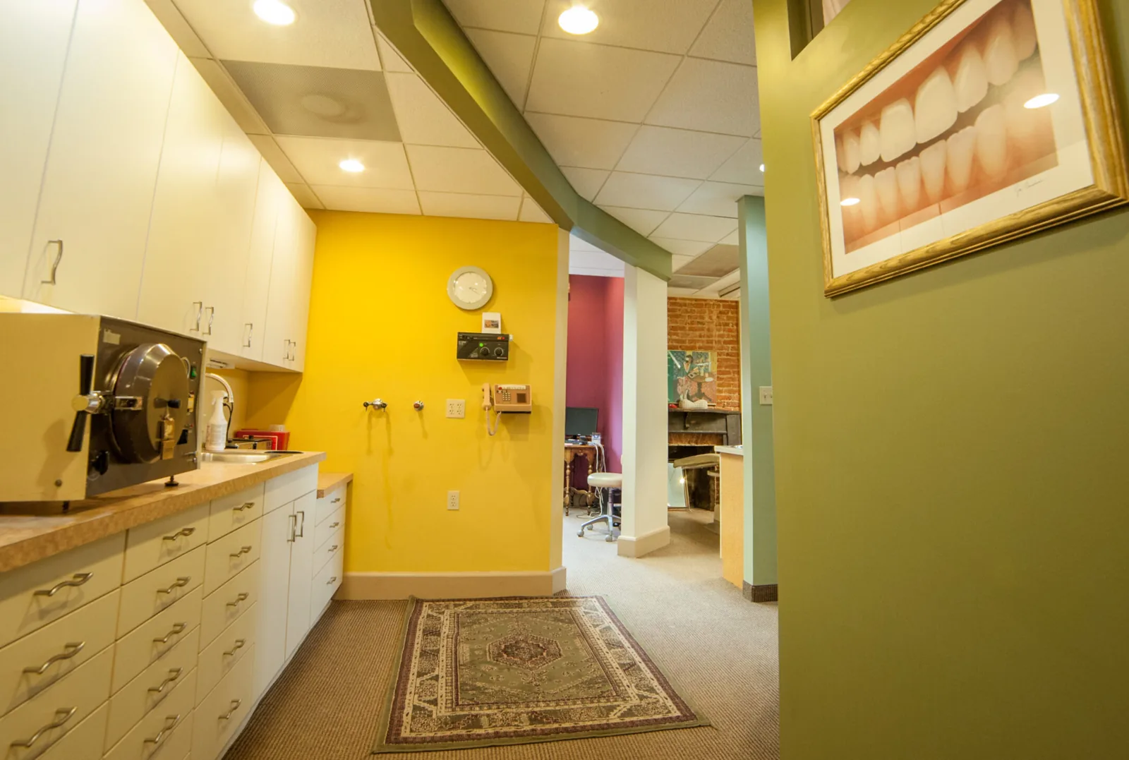 A hallway at the Shrewsbury dental office